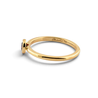 Rüschenbeck Granatring aus 750 Gelbgold, nachhaltiger second-hand Schmuck perfekt aufgearbeitet