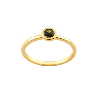 Rüschenbeck Ring aus 750 Gelbgold mit Turmalin, nachhaltiger second-hand Schmuck perfekt aufgearbeitet