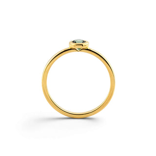 Rüschenbeck Ring aus 750 Gelbgold mit Turmalin, nachhaltiger second-hand Schmuck perfekt aufgearbeitet