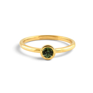 Rüschenbeck Ring aus 750 Gelbgold mit Turmalin, nachhaltiger second-hand Schmuck perfekt aufgearbeitet