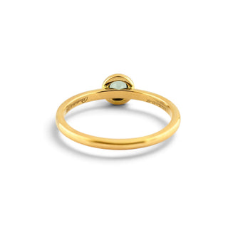 Rüschenbeck Ring aus 750 Gelbgold mit Turmalin, nachhaltiger second-hand Schmuck perfekt aufgearbeitet