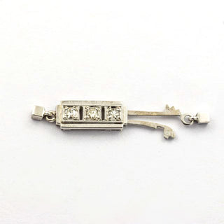 Schließe aus 585 Weißgold mit Diamant, nachhaltiger second hand Schmuck perfekt aufgearbeitet