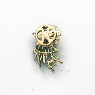 Schließe aus 585 Weißgold mit Perle und Chrysopras, nachhaltiger second hand Schmuck perfekt aufgearbeitet
