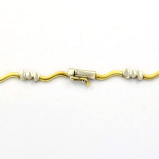 Schmuckset aus 585 Gelb- und Weißgold, nachhaltiger second hand Schmuck perfekt aufgearbeitet