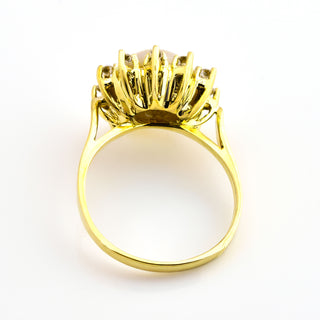 Perlenschmuckset aus 585 Gelbgold mit Brillant, nachhaltiger second hand Schmuck perfekt aufgearbeitet