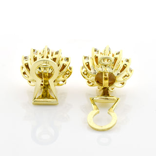 Perlenschmuckset aus 585 Gelbgold mit Brillant, nachhaltiger second hand Schmuck perfekt aufgearbeitet