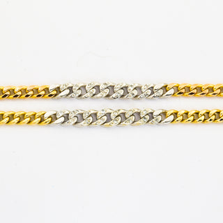 Schmuckset aus 585 Gelb- und Weißgold mit Diamant, nachhaltiger second hand Schmuck perfekt aufgearbeitet