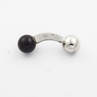 Schmuckset aus 750 Weißgold mit Onyx, nachhaltiger second hand Schmuck perfekt aufgearbeitet