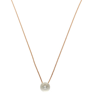 Schmuckwerk Kette mit Anhänger Glasklar aus 750 Roségold mit Glaskugel, nachhaltiger second-hand Schmuck perfekt aufgearbeitet