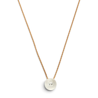 Schmuckwerk Kette mit Anhänger Glasklar aus 750 Roségold mit Glaskugel, nachhaltiger second-hand Schmuck perfekt aufgearbeitet