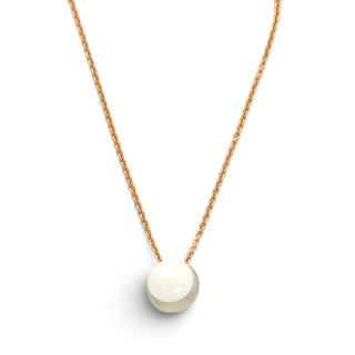 Schmuckwerk Kette mit Anhänger Glasklar aus 750 Roségold mit Glaskugel, nachhaltiger second-hand Schmuck perfekt aufgearbeitet