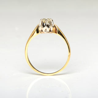 Brillantring aus 585 Gelb- und Weißgold, nachhaltiger second hand Schmuck perfekt aufgearbeitet