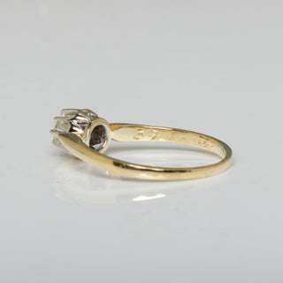 Brillantring aus 585 Gelb- und Weißgold, nachhaltiger second hand Schmuck perfekt aufgearbeitet