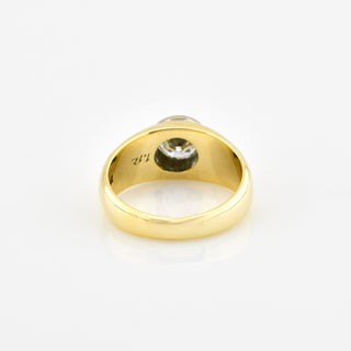 Solitärring aus 585 Gelb- und Weißgold mit Brillant, nachhaltiger second hand Schmuck perfekt aufgearbeitet