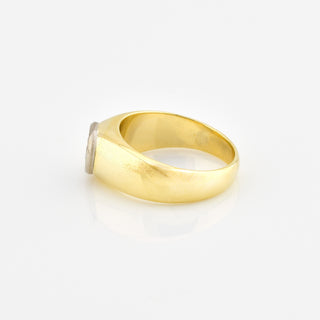 Solitärring aus 585 Gelb- und Weißgold mit Brillant, nachhaltiger second hand Schmuck perfekt aufgearbeitet