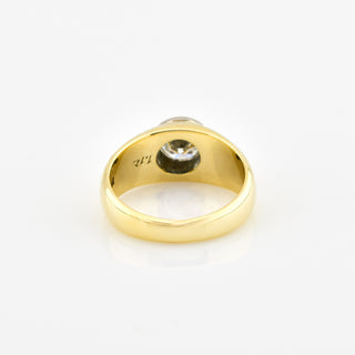 Solitärring aus 585 Gelb- und Weißgold mit Brillant, nachhaltiger second hand Schmuck perfekt aufgearbeitet