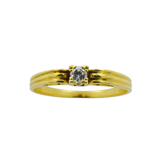 Solitärring aus 585 Gelbgold mit Brillant, nachhaltiger second hand Schmuck perfekt aufgearbeitet