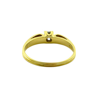 Solitärring aus 585 Gelbgold mit Brillant, nachhaltiger second hand Schmuck perfekt aufgearbeitet