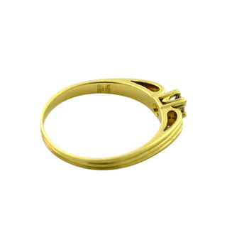 Solitärring aus 585 Gelbgold mit Brillant, nachhaltiger second hand Schmuck perfekt aufgearbeitet