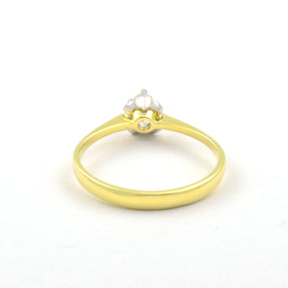 Solitärring aus 585 Gelb- und Weißgold mit Brillant, nachhaltiger second hand Schmuck perfekt aufgearbeitet