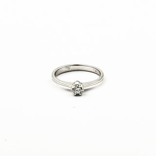 Solitärring aus 585 Weißgold mit Brillant, nachhaltiger second hand Schmuck perfekt aufgearbeitet