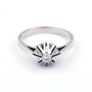 Brillantring aus 585 Weißgold, nachhaltiger second hand Schmuck perfekt aufgearbeitet