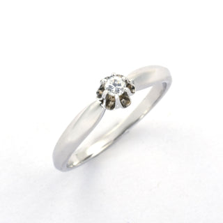 Solitärring aus 585 Weißgold mit Brillant, nachhaltiger second hand Schmuck perfekt aufgearbeitet