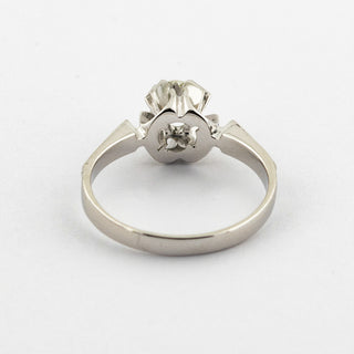 Solitärring aus 750 Weißgold mit Brillant, nachhaltiger second hand Schmuck perfekt aufgearbeitet
