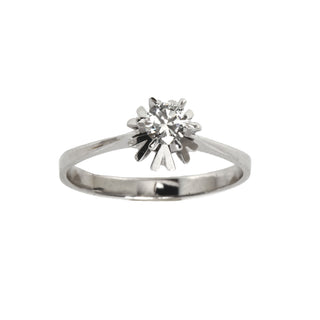 Brillantring aus 585 Weißgold, nachhaltiger second hand Schmuck perfekt aufgearbeitet