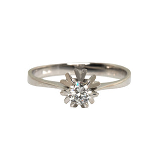 Brillantring aus 585 Weißgold, nachhaltiger second hand Schmuck perfekt aufgearbeitet
