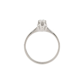 Solitärring aus 585 Weißgold mit Brillant, nachhaltiger second hand Schmuck perfekt aufgearbeitet