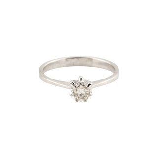 Solitärring aus 585 Weißgold mit Brillant, nachhaltiger second hand Schmuck perfekt aufgearbeitet