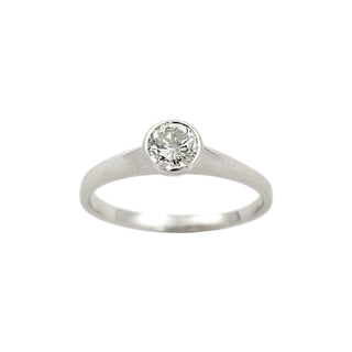 Solitärring aus 585 Weißgold mit Brillant, nachhaltiger second-hand Schmuck perfekt aufgearbeitet