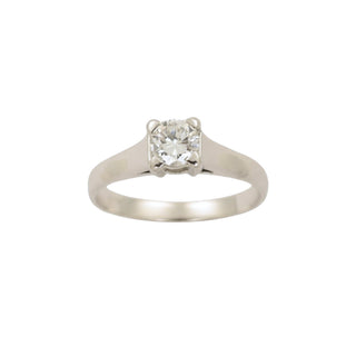 Solitärring aus 585 Weißgold mit Brillant, nachhaltiger second-hand Schmuck perfekt aufgearbeitet