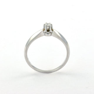 Solitärring aus 585 Weißgold mit Brillant, nachhaltiger second hand Schmuck perfekt aufgearbeitet