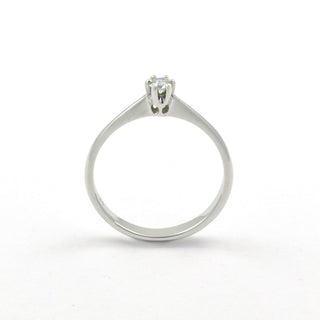 Solitärring aus 585 Weißgold mit Brillant, nachhaltiger second hand Schmuck perfekt aufgearbeitet