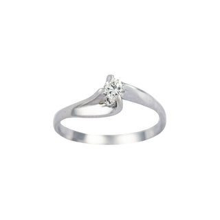 Brillantring aus 585 Weißgold, nachhaltiger second hand Schmuck perfekt aufgearbeitet