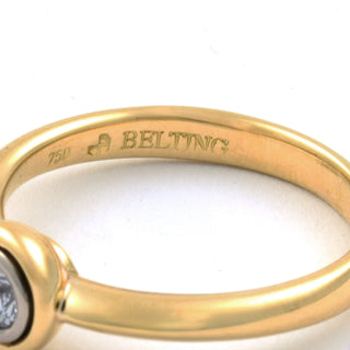 Solitärring aus 750 Gelb- und Weißgold mit Brillant, nachhaltiger second hand Schmuck perfekt aufgearbeitet