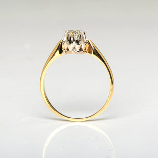 Brillantring aus 585 Gelb- und Weißgold, nachhaltiger second hand Schmuck perfekt aufgearbeitet