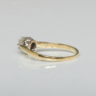 Brillantring aus 585 Gelb- und Weißgold, nachhaltiger second hand Schmuck perfekt aufgearbeitet