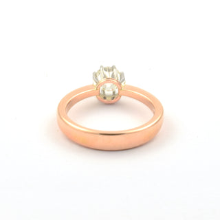 Solitärring aus 585 Rosé- und Weißgold mit Diamant, nachhaltiger second hand Schmuck perfekt aufgearbeitet