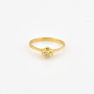 Solitärring aus 585 Gelbgold mit Brillant, nachhaltiger second hand Schmuck perfekt aufgearbeitet