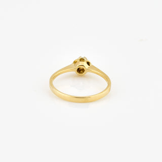 Solitärring aus 585 Gelbgold mit Brillant, nachhaltiger second hand Schmuck perfekt aufgearbeitet