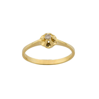 Solitärring aus 585 Gelbgold mit Brillant, nachhaltiger second hand Schmuck perfekt aufgearbeitet