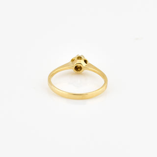 Solitärring aus 585 Gelbgold mit Brillant, nachhaltiger second hand Schmuck perfekt aufgearbeitet