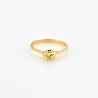 Solitärring aus 585 Gelbgold mit Brillant, nachhaltiger second hand Schmuck perfekt aufgearbeitet