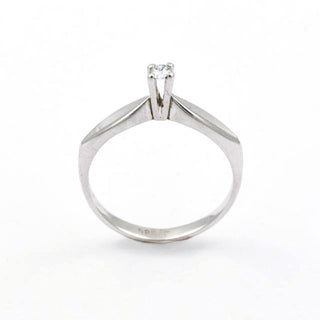 Solitärring aus 585 Weißgold mit Brillant, nachhaltiger second hand Schmuck perfekt aufgearbeitet