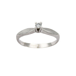 Solitärring aus 585 Weißgold mit Brillant, nachhaltiger second hand Schmuck perfekt aufgearbeitet