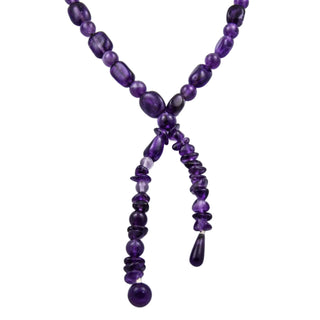 Steinkette mit Amethyst, nachhaltiger second hand Schmuck perfekt aufgearbeitet