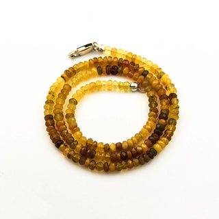 Chrysoberyllkette mit Schließe aus 925 Silber, nachhaltiger second hand Schmuck perfekt aufgearbeitet